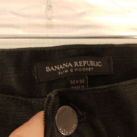 Banana Republic Corduroy pants mesn 32x32 gray slim fit 5-pocket straight leg - Picture 6 of 8